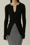 Swaying/knit Bubble gauze half -open jacket SW23SS1T60 black
